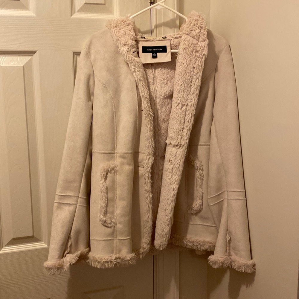 Suede/Faux Fur Coat